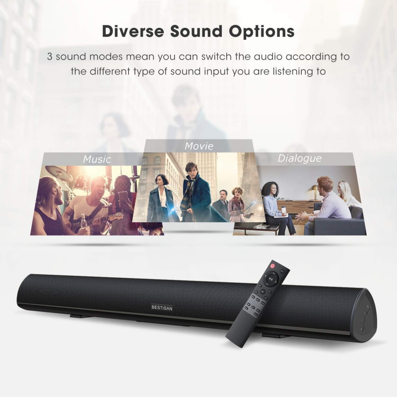 Home Cinema Of Soundbar - Soundbar TV Bertenaga 100W, Speaker Bluetooth