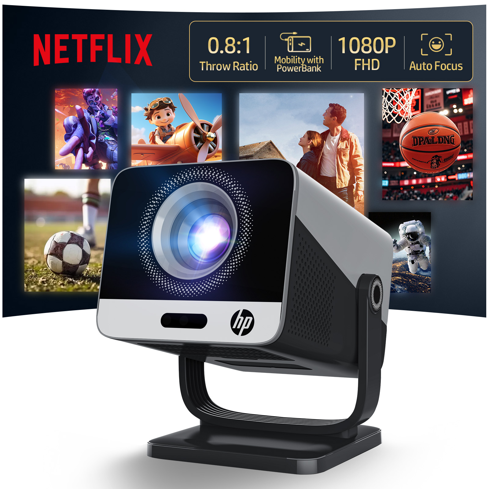 Netflix Home Cinema - Proyektor HP MC475 Berlisensi Netflix &