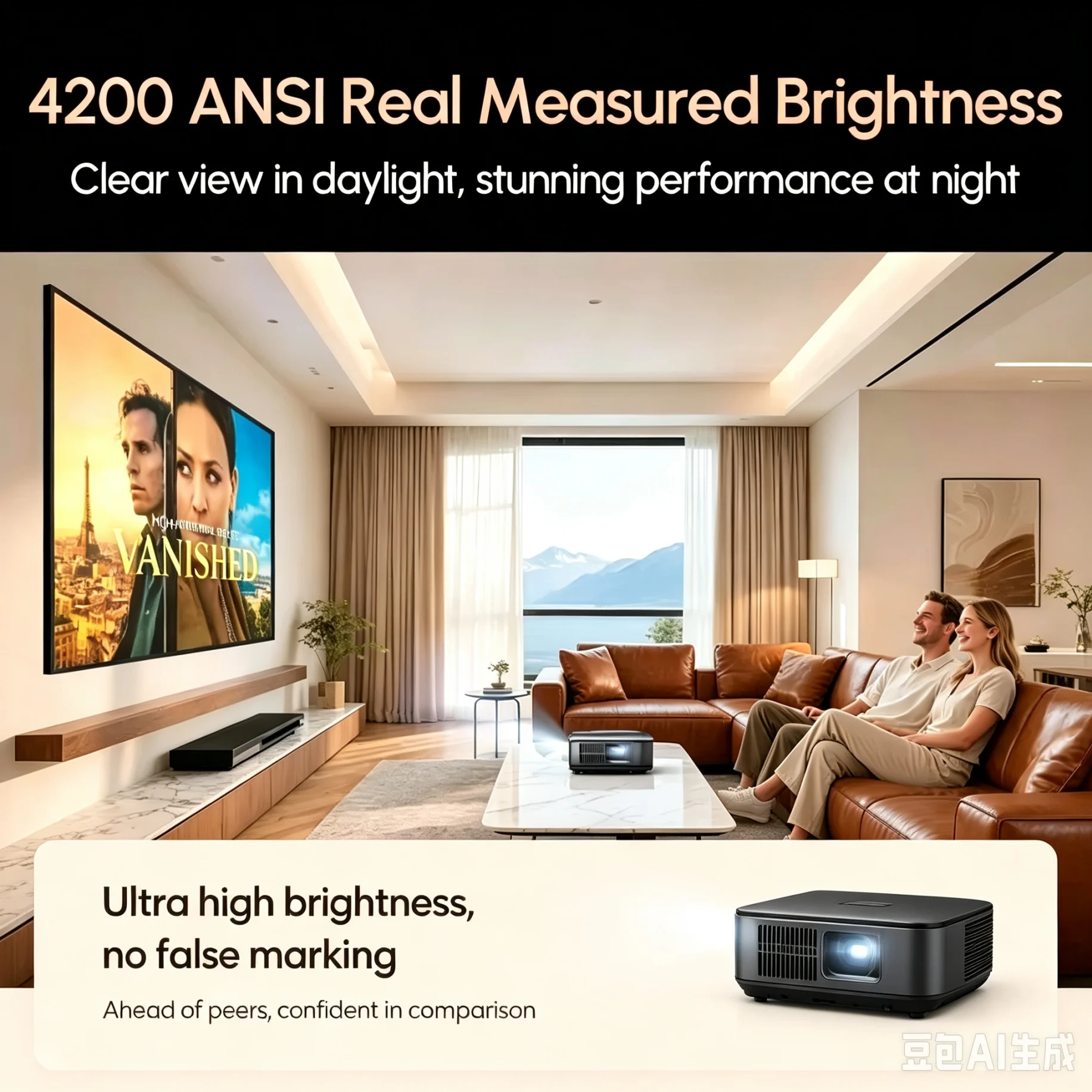 Proyektor Google TV 4K Resmi 4 - Netflix Home Cinema ulasan dan harga