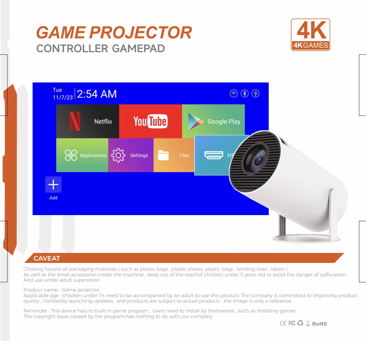 Proyektor Game 3D 2 In 1 F300  - Netflix Home Cinema ulasan dan harga