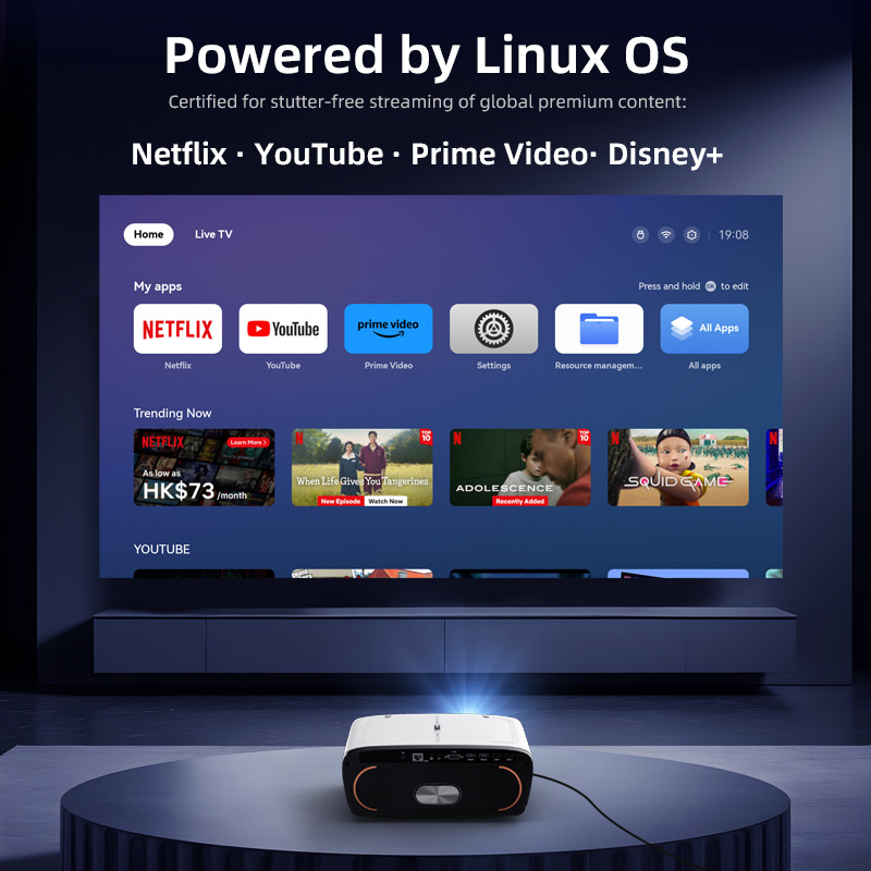 Proyektor Portabel Native 1080 - Netflix Home Cinema ulasan dan harga